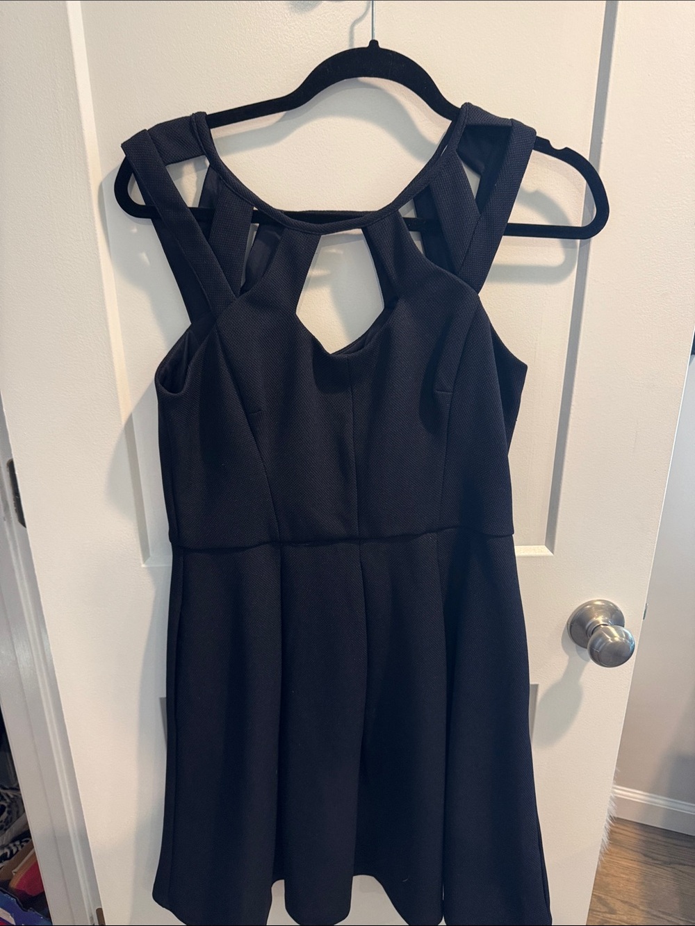 Betsey Johnson navy Sleeveless Cutout Skater Dress